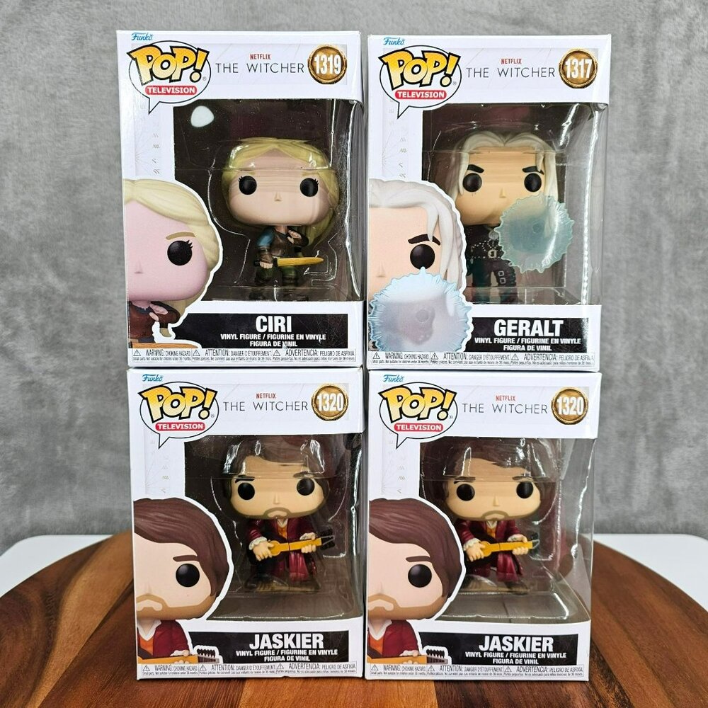 Funko Pop The Witcher Set of 4 Ciri Geralt Jaskier x2 1319 1317 1320 NIB Netflix